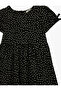 Girl'S Black Design Polka Dot Dress - 3