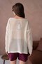 Women's Boat Neck Openwork Knitwear Tunic - 5