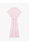 Women'S Pink Midi Shirt Dress - 2