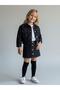 Girl's Soft Textured Denim Jacket with Gold Button Detail - 4