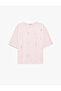Women'S Pink Embellished T-Shirt - 3