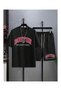 Unisex Boston Printed T-Shirt and Shorts Top and Bottom Set - 2