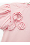 Girl'S Pink Balloon Sleeve Dress - 3