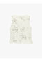Women'S Ecru Design Floral Vest - 2