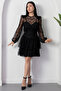 Crew Neck Layered Flocked Tulle Dress Ny3104 - 7