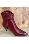 Women's Burgundy Leather 6 cm Heeled Boots - 4
