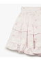 Girl'S Pink Design Ruffle Detail Skirt - 3