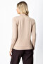 Women's Stand Collar Basic Beige Sweater 63514 - 3