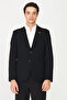 Black Lightly Patterned Blazer Jacket - 3