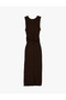 Women'S Brown Midi Pencil Dress - 2