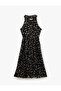 Women'S Black Design Floral Chiffon Dress - 3