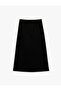 Women'S Black Midi Pencil Skirt - 2