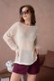 Women's Boat Neck Openwork Knitwear Tunic - 3