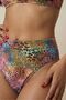 Women's Multi-Colored High Waist Gathering Leopard Pattern Bikini Bottom - the Lining Does Not Show through the Waist. - 3