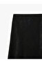Women'S Black Textured Satin Skirt - 3