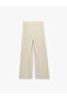 Women'S Beige Wide Leg Pleated Pants - 2