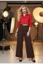 Women's Thick Belted Wide Leg Seasonal Trousers