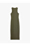 Women'S Khaki Shimmer Pencil Dress - 2