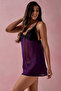 Sheer Babydoll with Matching G-String in Dark Purple - Georgette - 2
