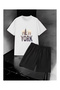 Unisex Newyork Printed T-Shirt and Shorts Top and Bottom Set