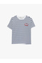 Women'S Navy Design Striped T-Shirt