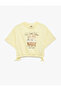 Girl'S Yellow Printed Crop T-Shirt