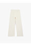 Women'S Ecru Wide Leg Trousers - 2