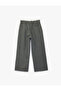 Elastic Waist Bow Detail Comfortable Fit Wide Leg Striped Trousers - 2