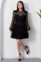 Crew Neck Layered Flocked Tulle Dress Ny3104 - 4