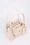 Women's Cream Charm and Wallet Detailed Three-Compartment Detachable Makeup Bag Hand and Shoulder Bag Lux - 6