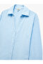Women'S Blue Oversize Muslin Shirt - 5