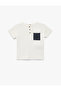 Baby Boy Ecru Crew Neck T-Shirt