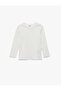 Girl'S Ecru Cotton T-Shirt
