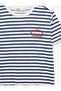 Women'S Navy Design Striped T-Shirt - 3
