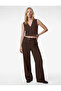 Women'S Brown Stripe Women'S Trousers - 2
