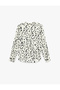 Women'S Ecru Design Mandarin Collar Shirt - 2