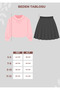 Girl's Skirt and Blouse Set with Stone Bow Detail, Perfect Fit - 8