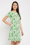 Tropical Print Short Night Dress in Mint Green - Cotton Rich - 4