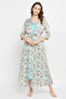 Chic Basic Long Night Dress & Pretty Florals Robe in Sky Blue - Satin - 2
