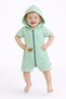 Unisex Baby Summer Hooded Jumpsuit Cotton Zippered Jumpsuit - 4