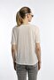 Woman's V-Neck Bamboo Fabric T-shirt White - 5