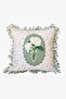 Green Hydrangea Bouquet Patterned Gingham Ruffled Throw Pillow Cover 1 Piece - 2