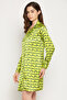 Crocodile Print Button Down Sleep Shirt in Yellow - Satin - 2