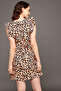 Animal Print Long Sleep Tee in Cream Colour - Rayon - 4