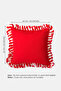Red Striped Ruffled Throw Pillow 1 Piece - 3