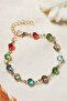 Colorful Zircon Stone Energy Bracelet / Gold Bracelet