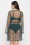 Chic Basic Sheer Robe in Green - 5