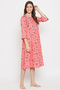Feeding Pretty Florals Mid Length Maternity Nightdress in Pink- Cotton Rich - 4