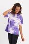 Women's Batik Washed Oversize T-shirt Purple - 4