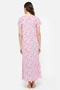 Pretty Florals Long Night Dress in White - 100% Cotton - 5
